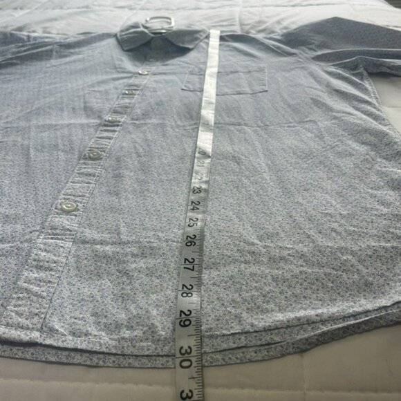 Ruggers Shirt, Button Up, Long Sleeves, Cotton, Pale Blue Micro Floral, XL - Picture 9 of 10